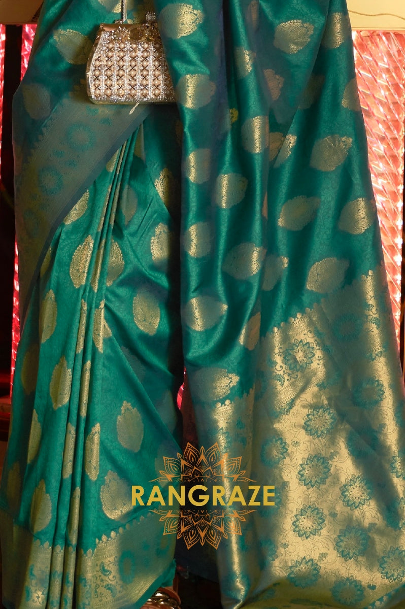 Crimson Red Woven Banarasi Brocade Silk Saree