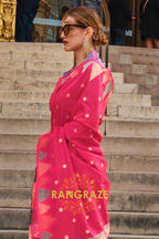 Bridal Magenta Red Woven Banarasi Khaddi Silk Saree