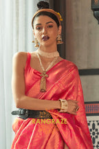 Royal Red Woven Kanjivaram Brocade Silk Saree