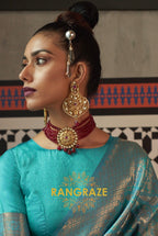 Royal Turquoise Woven Kanjivaram Brocade Silk Saree