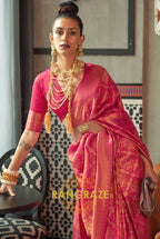Royal Magenta Woven Kanjivaram Brocade Silk Saree