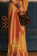 Mystic Golden Yellow Banarasi Tissue Woven Silk Saree