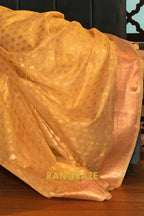 Mystic Golden Yellow Banarasi Tissue Woven Silk Saree