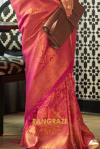 Royal Magenta Woven Kanjivaram Brocade Silk Saree