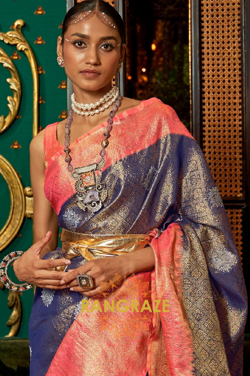 Majestic Woven Banarasi Tussar Silk Saree
