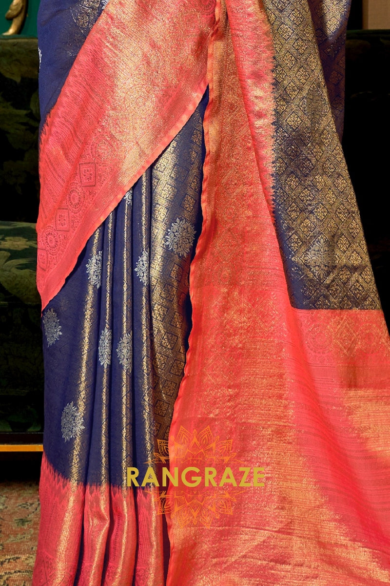 Majestic Woven Banarasi Tussar Silk Saree