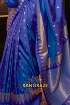 Festive Blue Woven Banarasi Soft Silk Saree