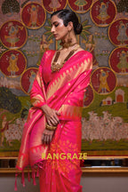 Bridal Red Woven Banarasi Soft Silk Saree