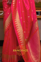 Bridal Red Woven Banarasi Soft Silk Saree
