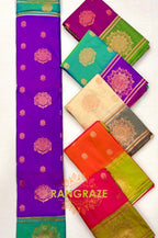 Purple and Turquoise Two-Tone Contrast Handloom Silk Saree