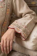 Beige Readymade Stitched Palazzo Suit
