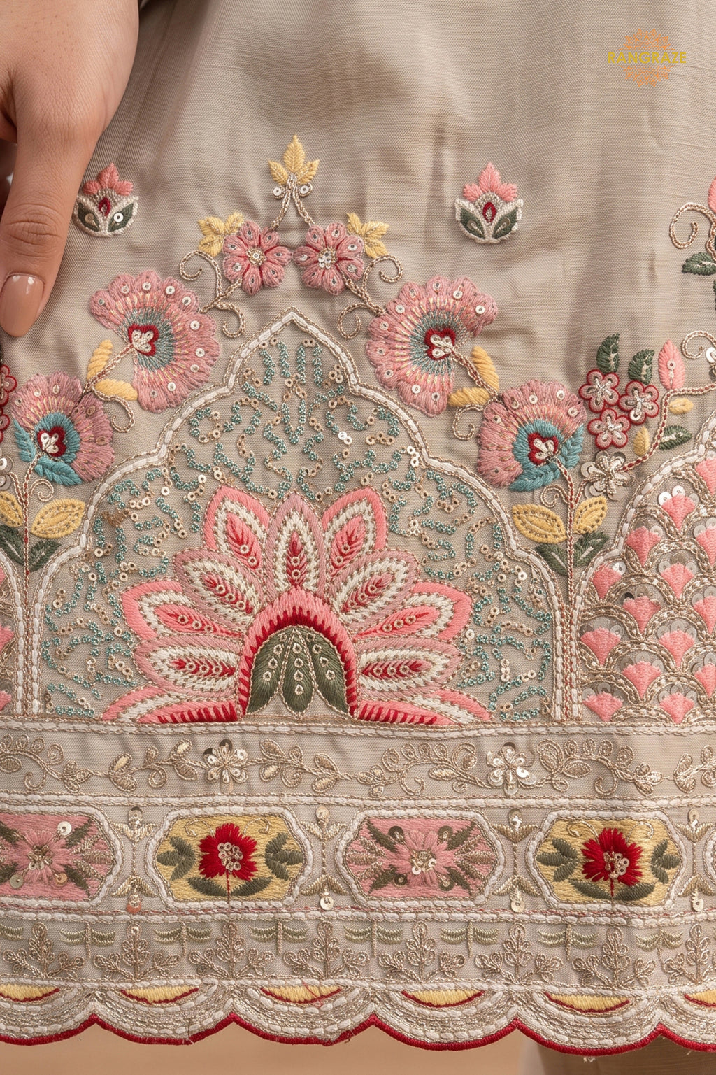 Beige Readymade Stitched Palazzo Suit