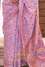 Lilac Lavender Woven Banarasi Jamewar Saree