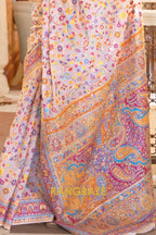 Ivory White Woven Banarasi Jamewar Saree