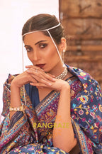 Navy Blue Woven Banarasi Jamewar Saree