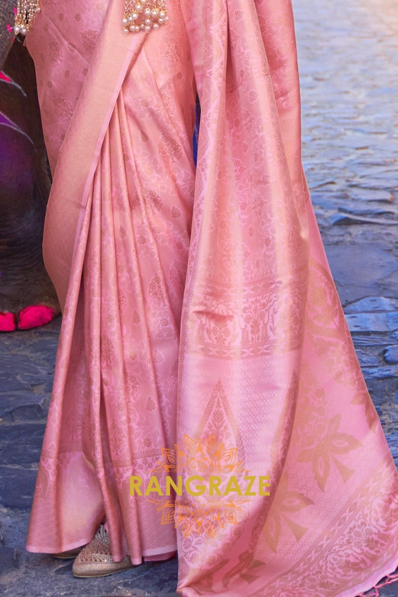 Royal Kanjivaram Pink Woven Silk Saree
