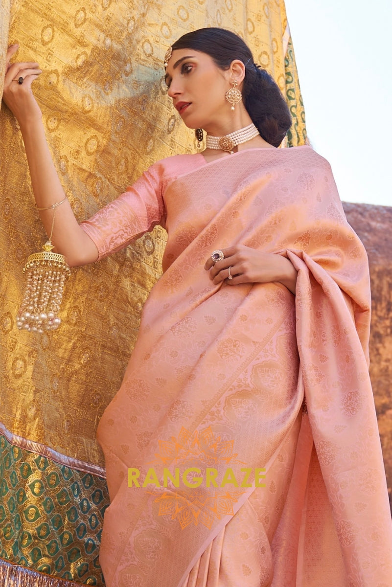 Royal Kanjivaram Orange Woven Silk Saree