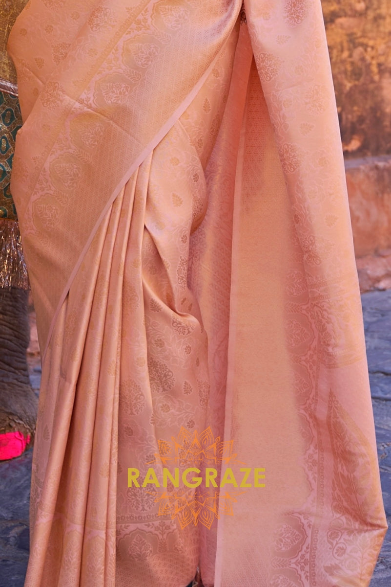Royal Kanjivaram Orange Woven Silk Saree