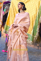 Royal Kanjivaram Ivory Cream Woven Silk Saree