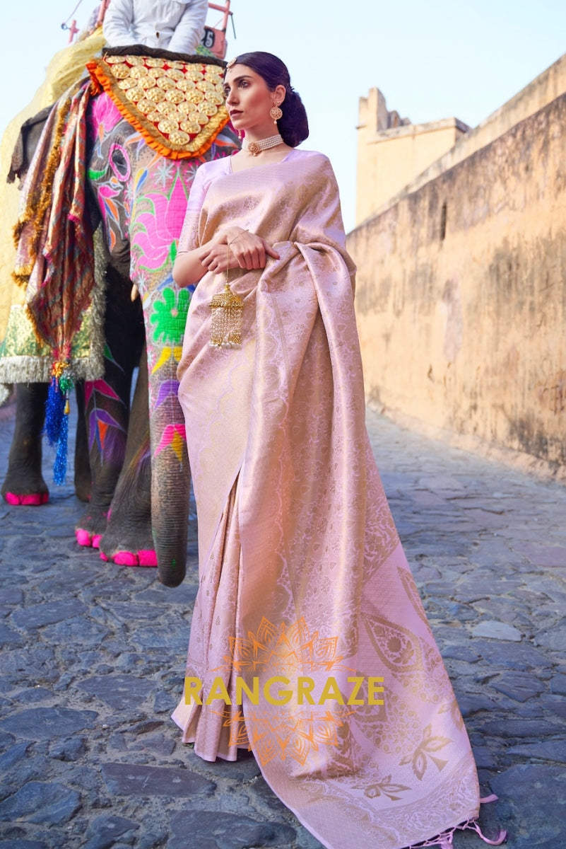 Royal Kanjivaram Purple Woven Silk Saree