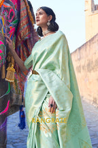 Royal Kanjivaram Light Green Woven Silk Saree