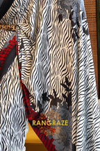 Shades Of Beige Satin Silk Printed Saree