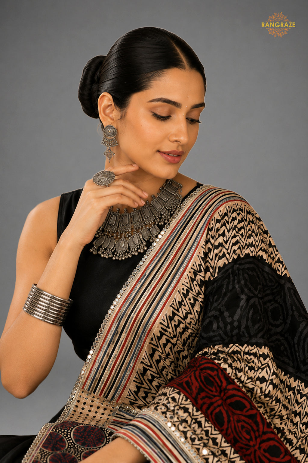 Black Stitched  Rayon Lehenga With Mirror Lace