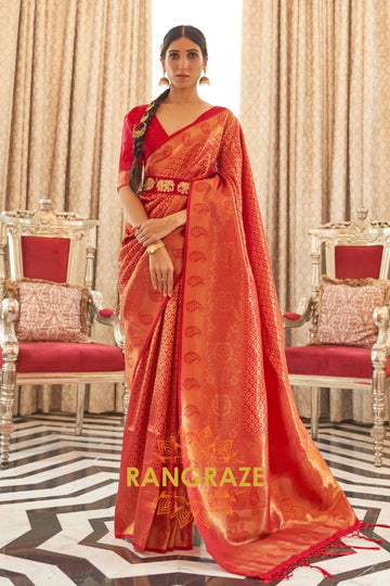 Regal Bridal Red Kanjivaram Silk Saree