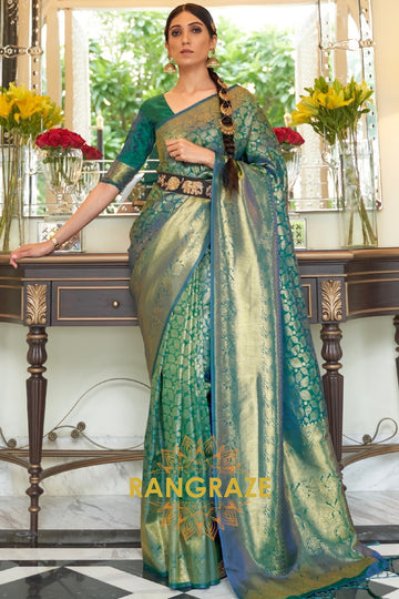 Sea Green Kanjivaram Silk Saree