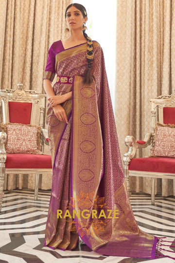 Royal Purple Kanjivaram Silk Saree