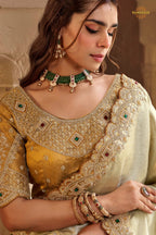 Champagne Beige Embroidred Fancy Silk Saree
