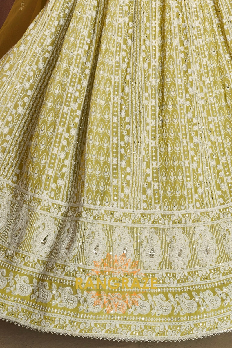 RangRaze Noor-E-Bahar Georgette Mirror Work Embroidered Anarkali Suit Set