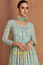 RangRaze Aab-E-Zeest Premium Chinon Embroidered Anarkali Suit Set
