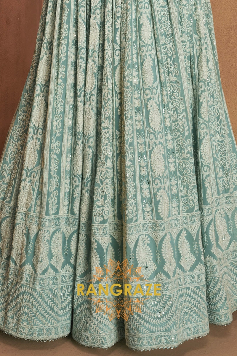 RangRaze Aab-E-Zeest Premium Chinon Embroidered Anarkali Suit Set
