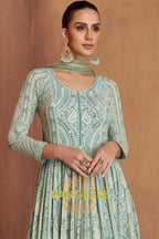 RangRaze Aab-E-Zeest Premium Chinon Embroidered Anarkali Suit Set