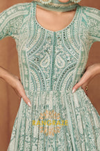 RangRaze Aab-E-Zeest Premium Chinon Embroidered Anarkali Suit Set