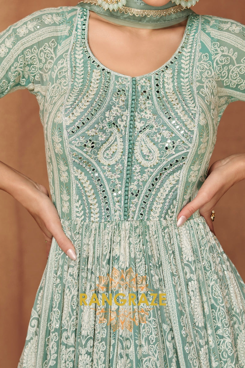 RangRaze Aab-E-Zeest Premium Chinon Embroidered Anarkali Suit Set