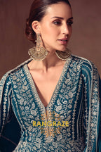 RangRaze Mehr-E-Samundar Premium Chinon Heavily Embroidered Anarkali Suit Set