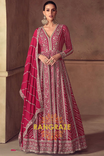 RangRaze Gulnaar-E-Ishq Premium Chinon Heavily Embroidered Anarkali Suit Set