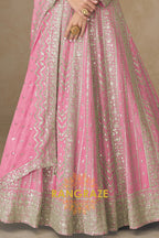 Blush Pink Embroidered Silk Anarkali Suit with Dupatta