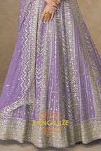 Lavender Glow Embroidered Silk Anarkali Suit with Dupatta