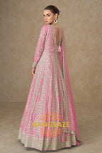 Blush Pink Embroidered Silk Anarkali Suit with Dupatta