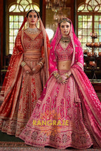Scarlet Dynasty Double-Dupatta Bridal Silk Lehenga – The Timeless Bride