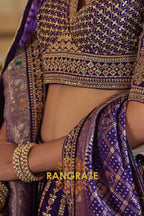 Majestic Royal Purple Double-Dupatta Bridal Silk Lehenga – A Legacy of Grandeur