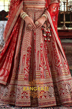 Scarlet Dynasty Double-Dupatta Bridal Silk Lehenga – The Timeless Bride