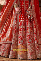 Vermilion Majesty Bridal Silk Lehenga