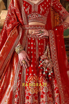 Vermilion Majesty Bridal Silk Lehenga
