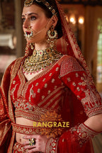Vermilion Majesty Bridal Silk Lehenga