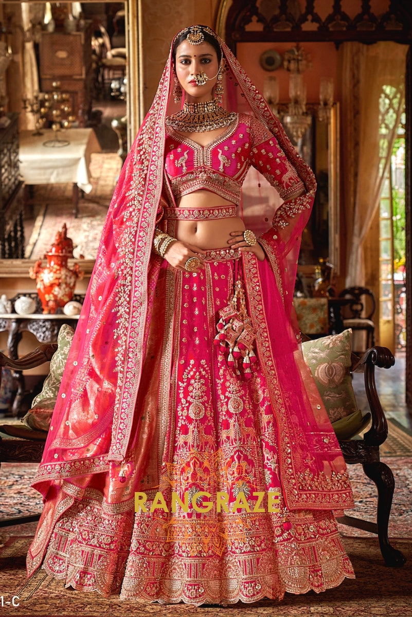 Rosewood Majesty Bridal Silk Lehenga