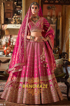 The Royal Fuchsia Heritage Bridal Silk Lehenga